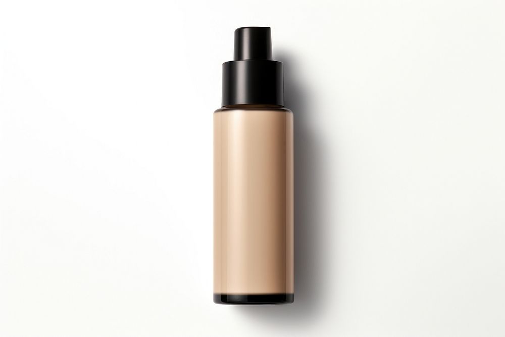 Foundation bottle cosmetics white background simplicity. AI generated Image by rawpixel.