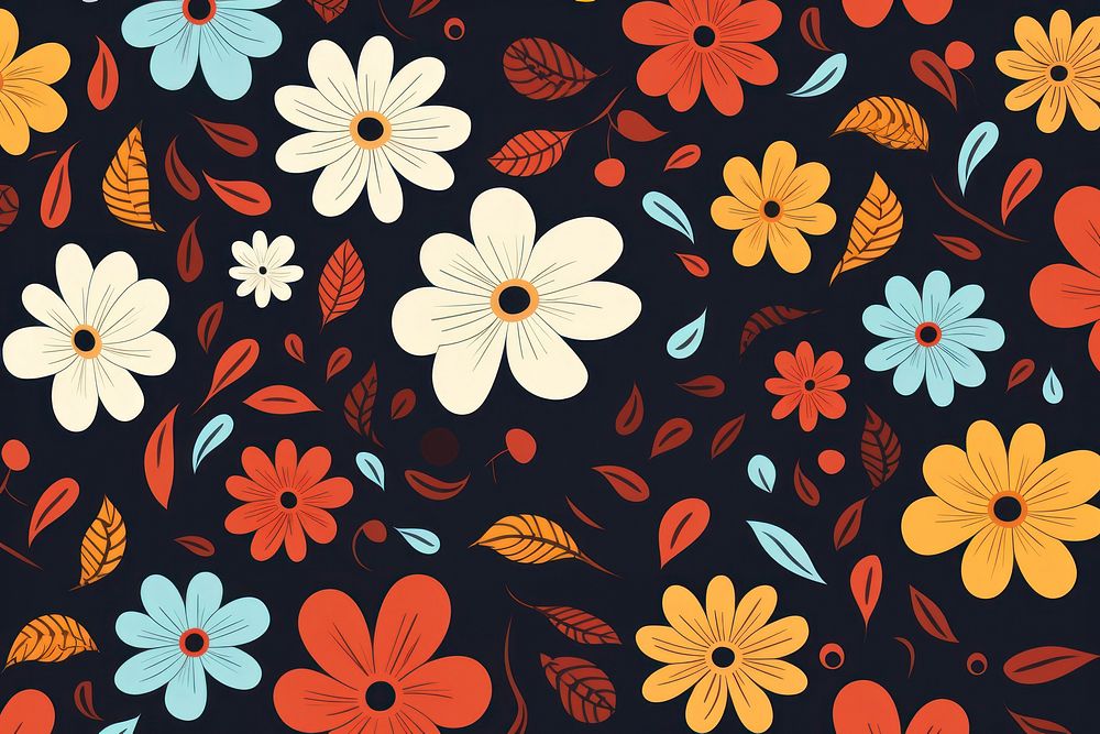 Flower power pattern flower wallpaper plant. AI generated Image by rawpixel.