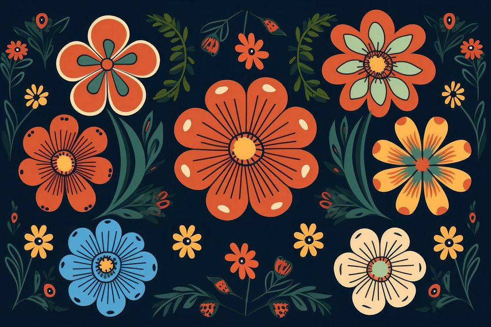 Flower power pattern flower creativity blackboard. AI generated Image by rawpixel.