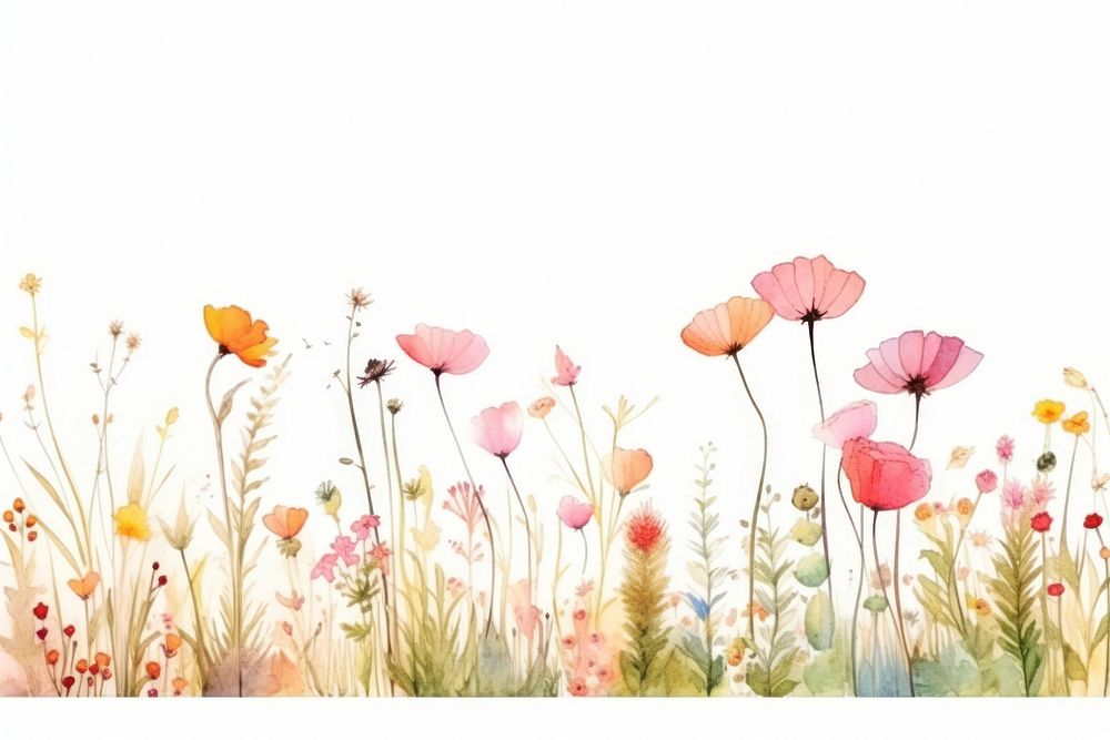Flowers field backgrounds outdoors pattern. AI generated Image by rawpixel.