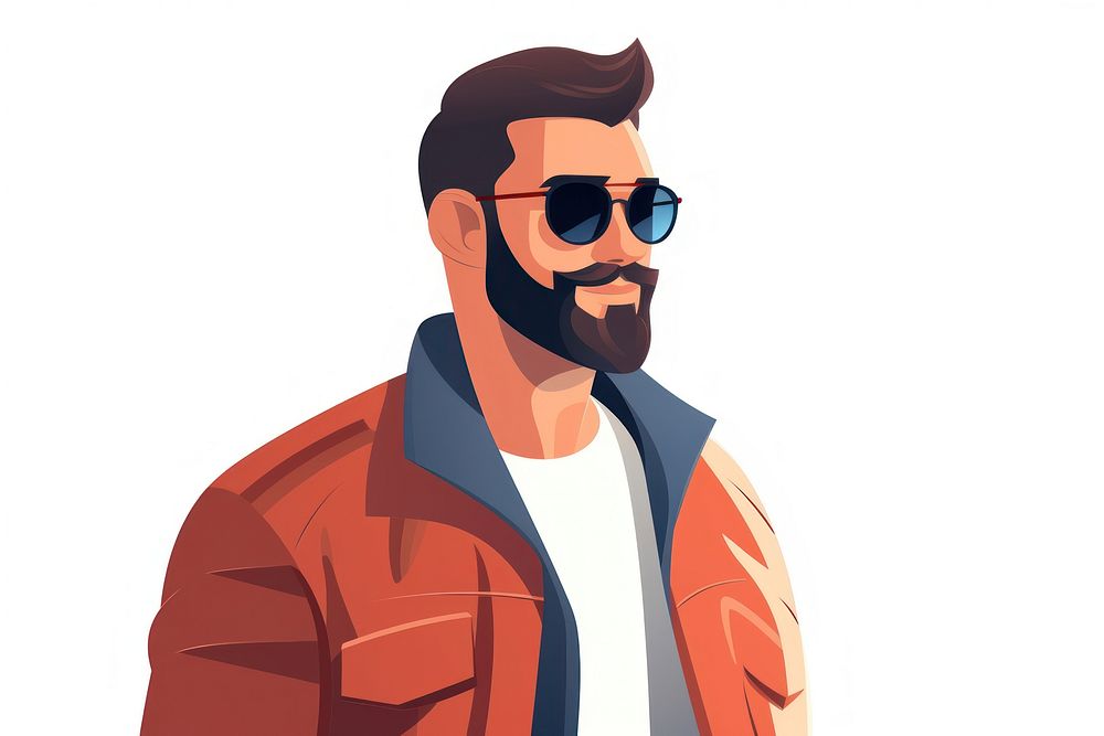Adult sunglasses portrait cartoon. AI generated Image by rawpixel.