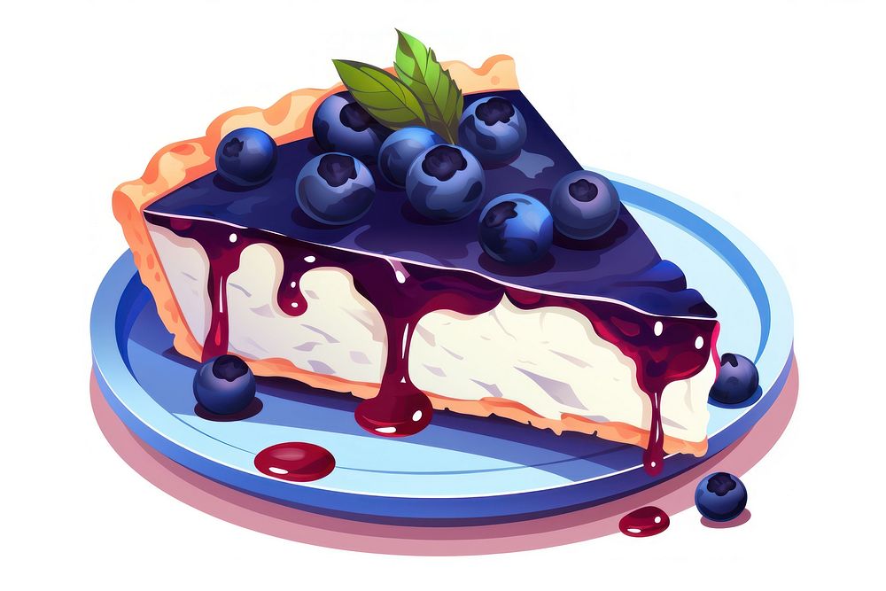Blueberry cheesepie dessert fruit cream. AI generated Image by rawpixel.