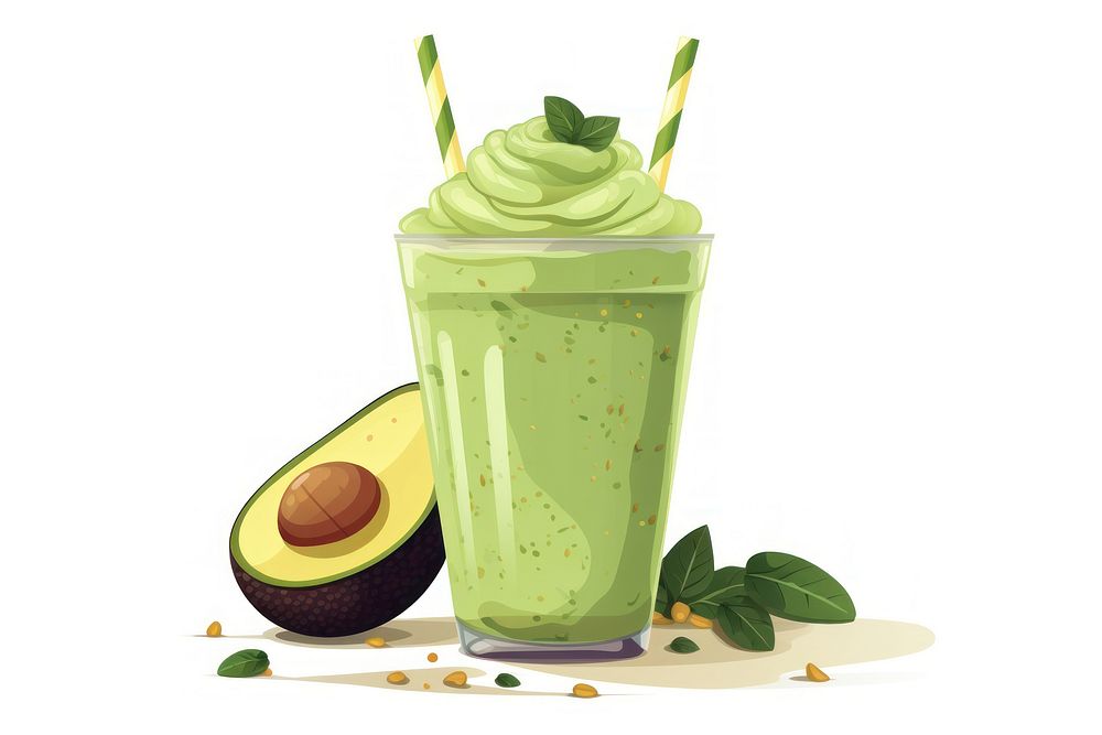 Avocado smoothie dessert drink plant. AI generated Image by rawpixel.