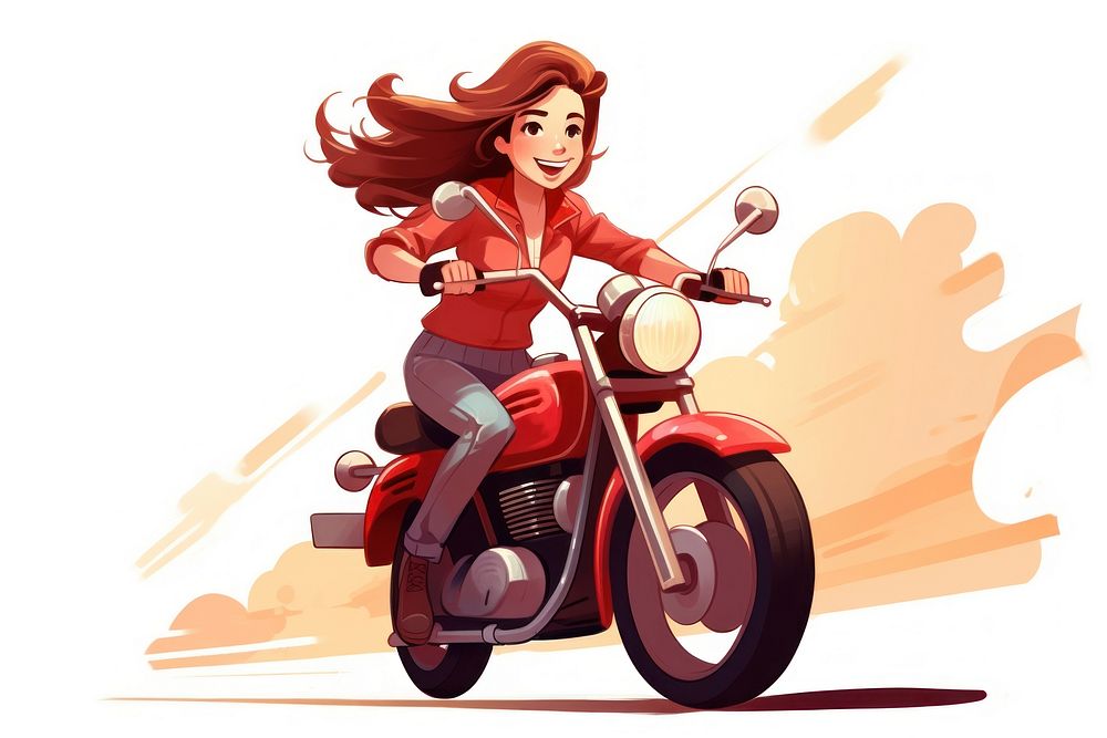 Women charactor riding motorcycle vehicle scooter adult. AI generated Image by rawpixel.
