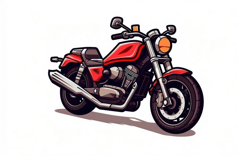 Motorcycle vehicle cartoon wheel. AI generated Image by rawpixel.