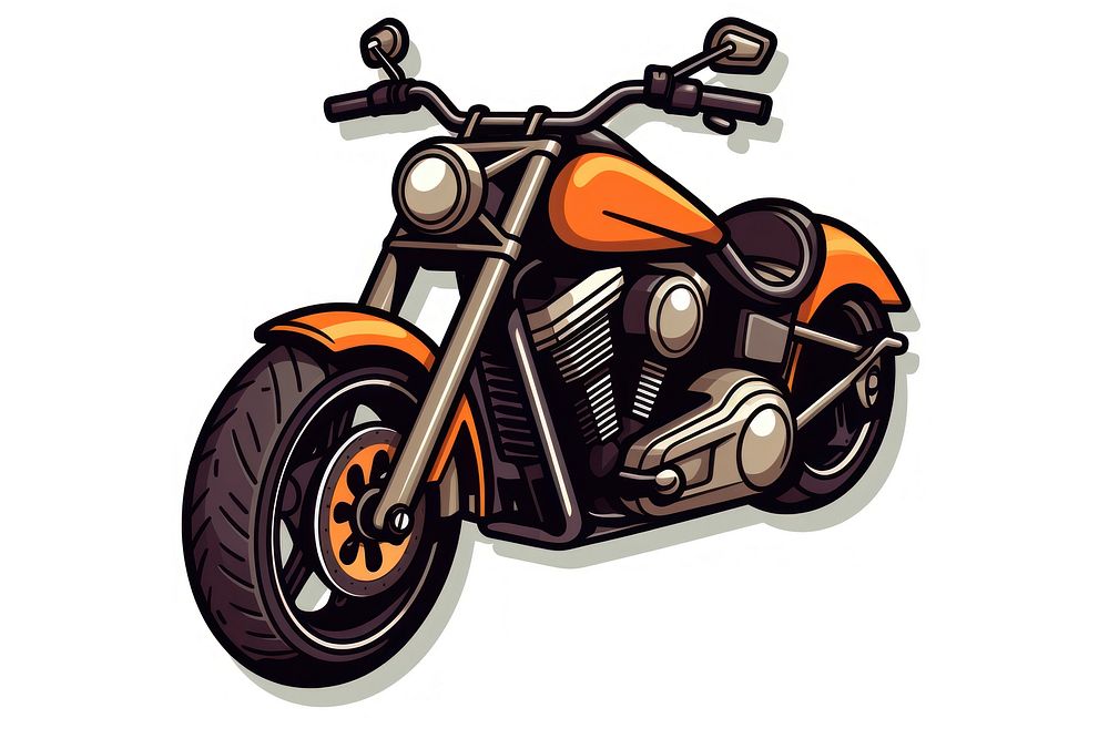 Riding motorcycle vehicle cartoon wheel. AI generated Image by rawpixel.