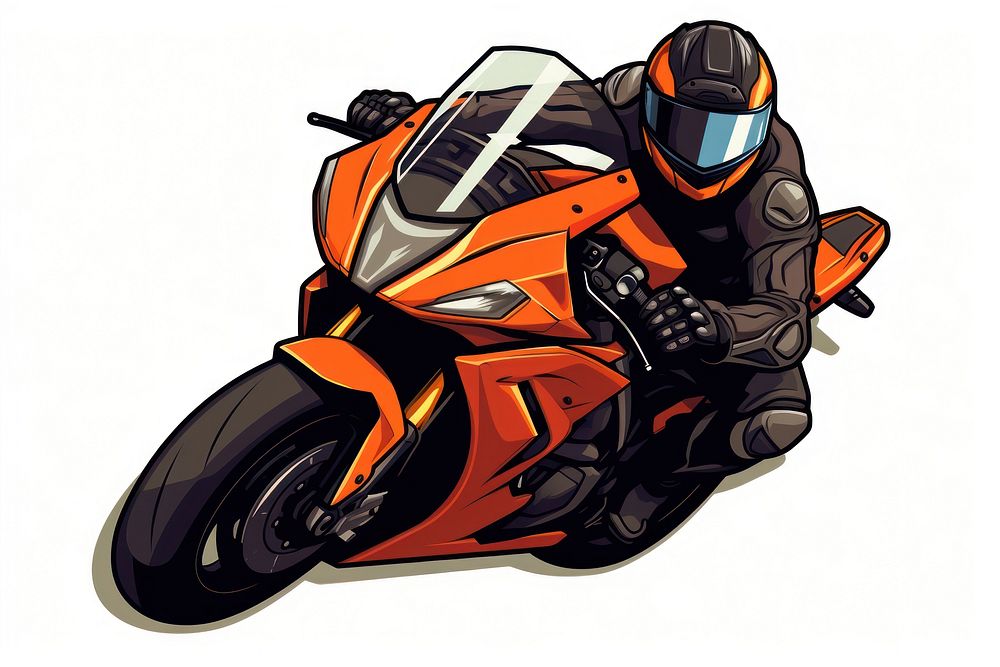 Riding motorcycle vehicle cartoon helmet. AI generated Image by rawpixel.