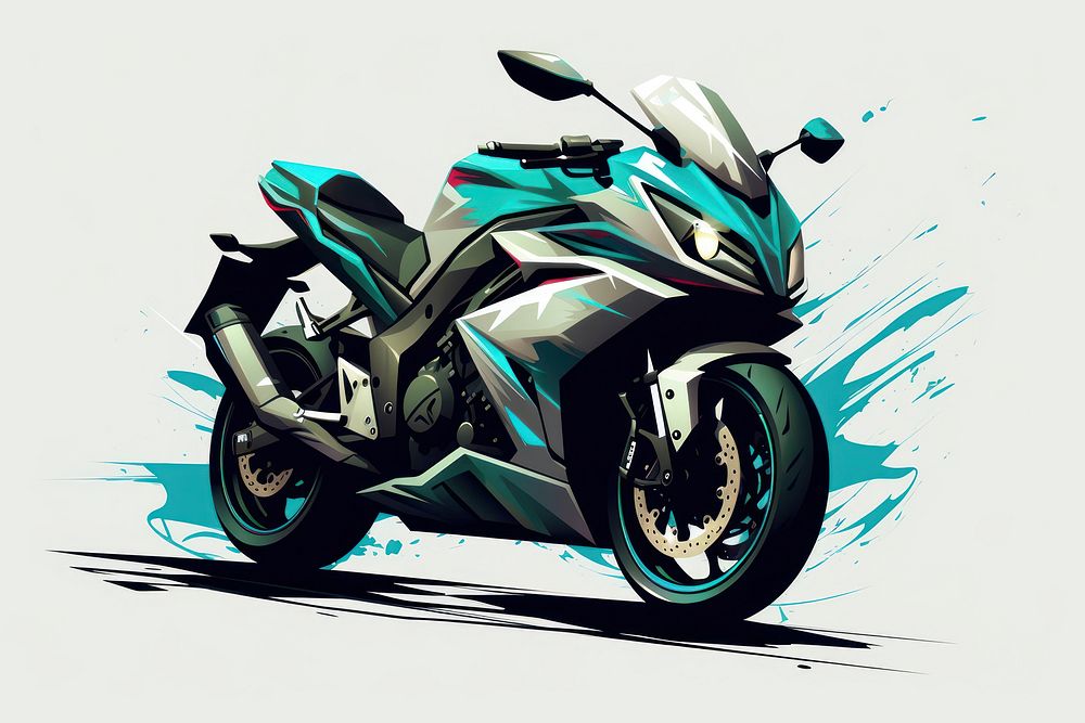 Motorcycle vehicle drawing wheel. AI generated Image by rawpixel.