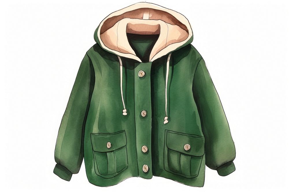 Coat sweatshirt jacket hood.