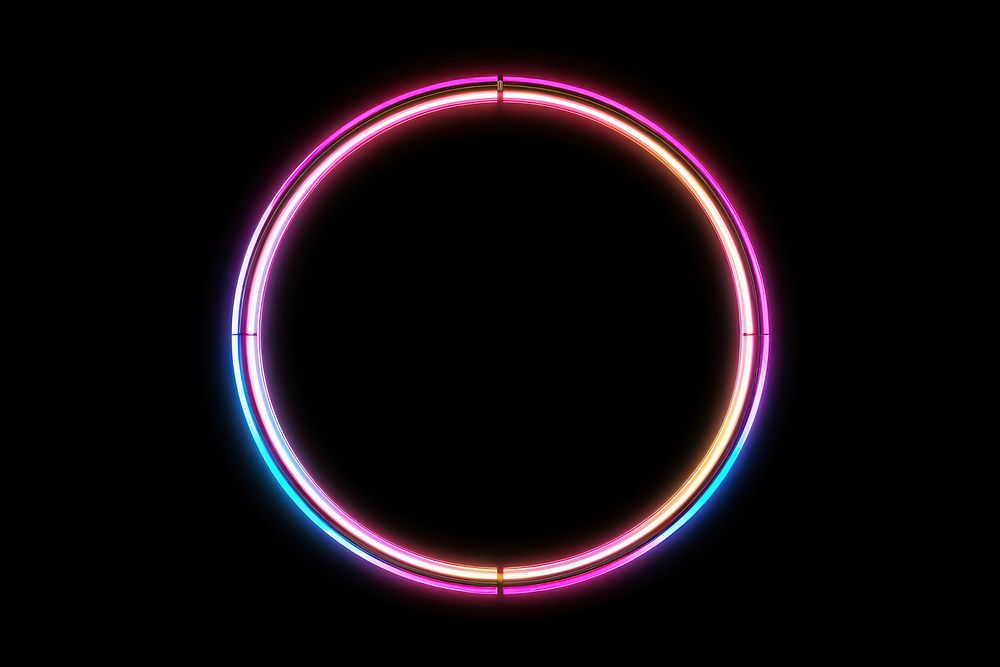 Neon circle light black.