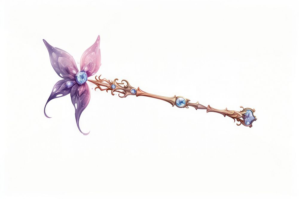 Fairy jewelry wand white background. AI generated Image by rawpixel.