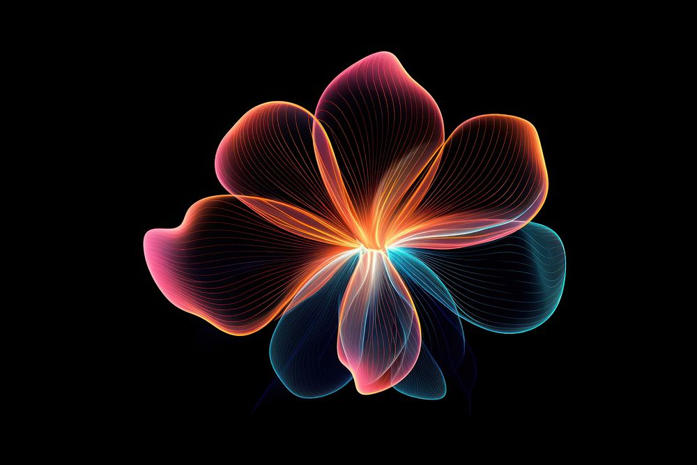 Neon  pattern flower light.