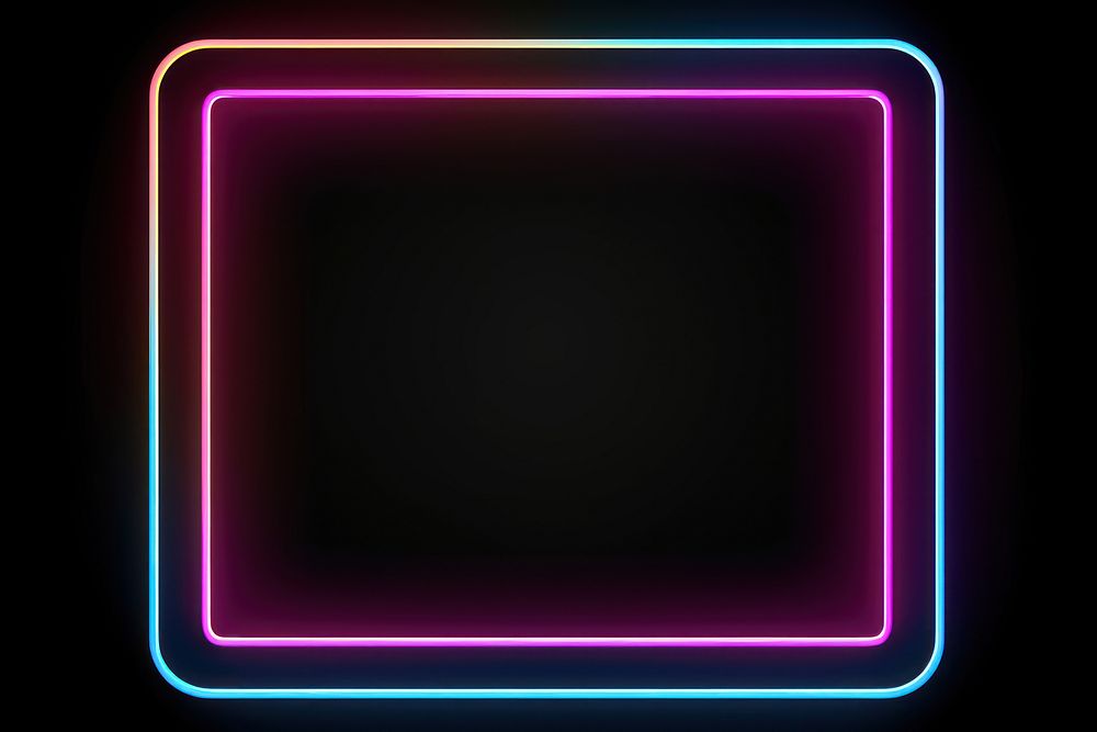 Neon frame light black background illuminated. AI generated Image by rawpixel.