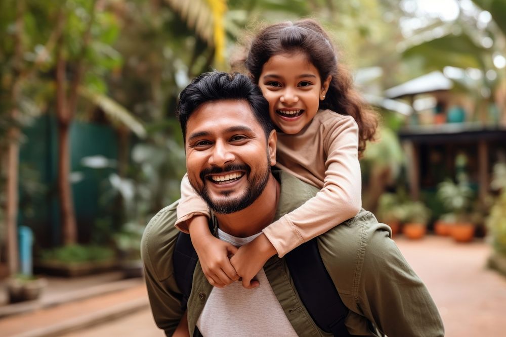 Indian father smile laughing holiday. 