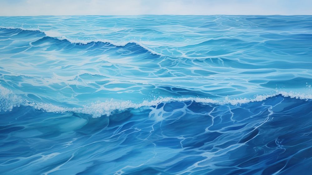 Ocean waves wallpaper nature blue sea. AI generated Image by rawpixel.