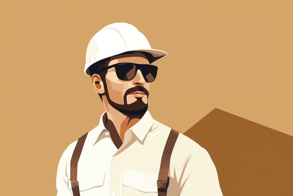 A male engineer hardhat helmet adult. AI generated Image by rawpixel.