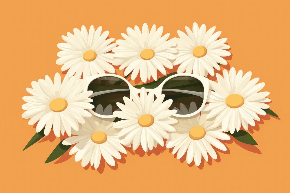 Daisy bouquet daisy sunglasses flower. AI generated Image by rawpixel.