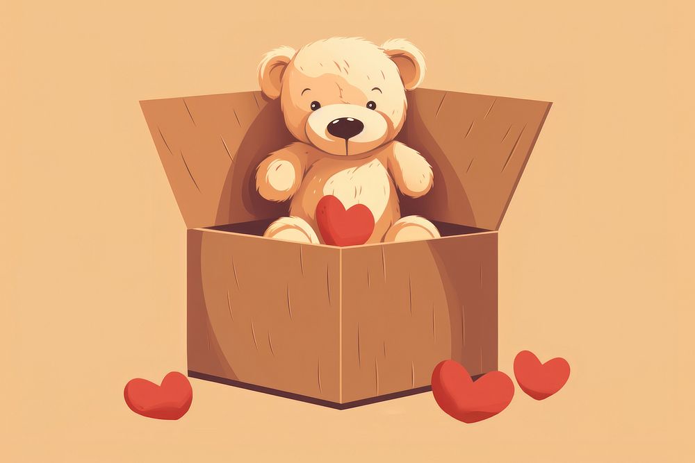 Donation box bear toy representation. AI generated Image by rawpixel.