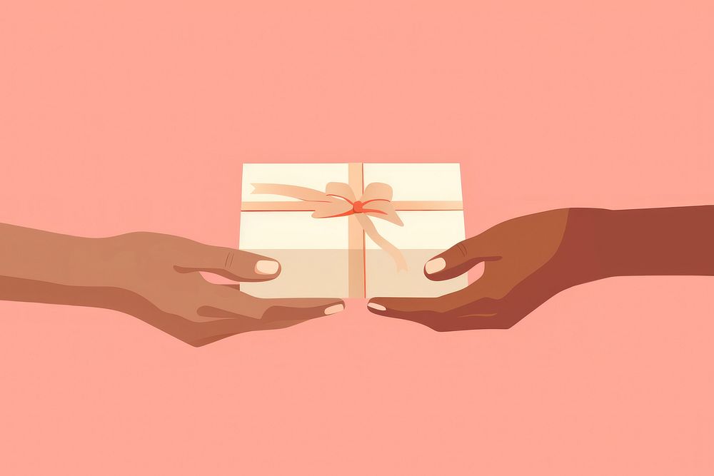 Hand giving a box gift togetherness celebration. AI generated Image by rawpixel.