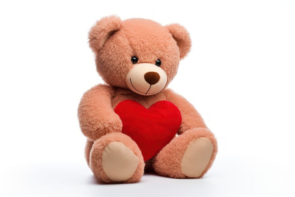 Teddy bear heart toy white background. AI generated Image by rawpixel.
