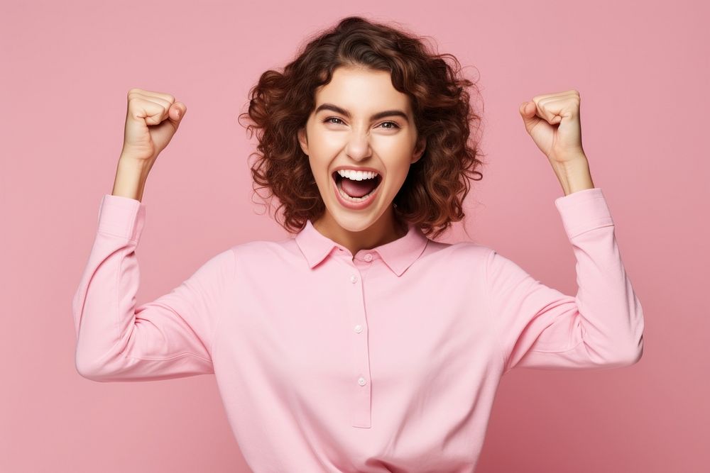 Woman success adult positive emotion. AI generated Image by rawpixel.