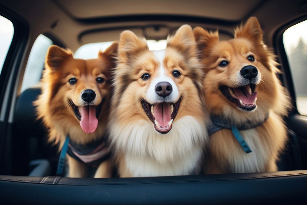 Happy dog mammal animal travel. AI generated Image by rawpixel.