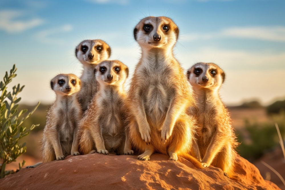 Meerkat wildlife animal mammal. AI generated Image by rawpixel.