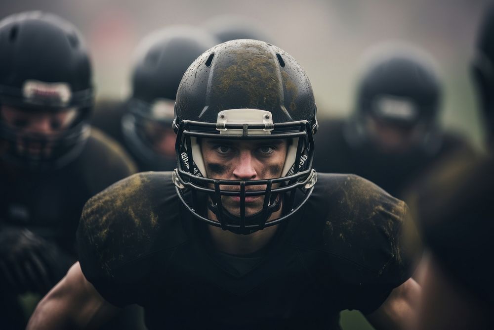 American football players helmet sports adult. AI generated Image by rawpixel.