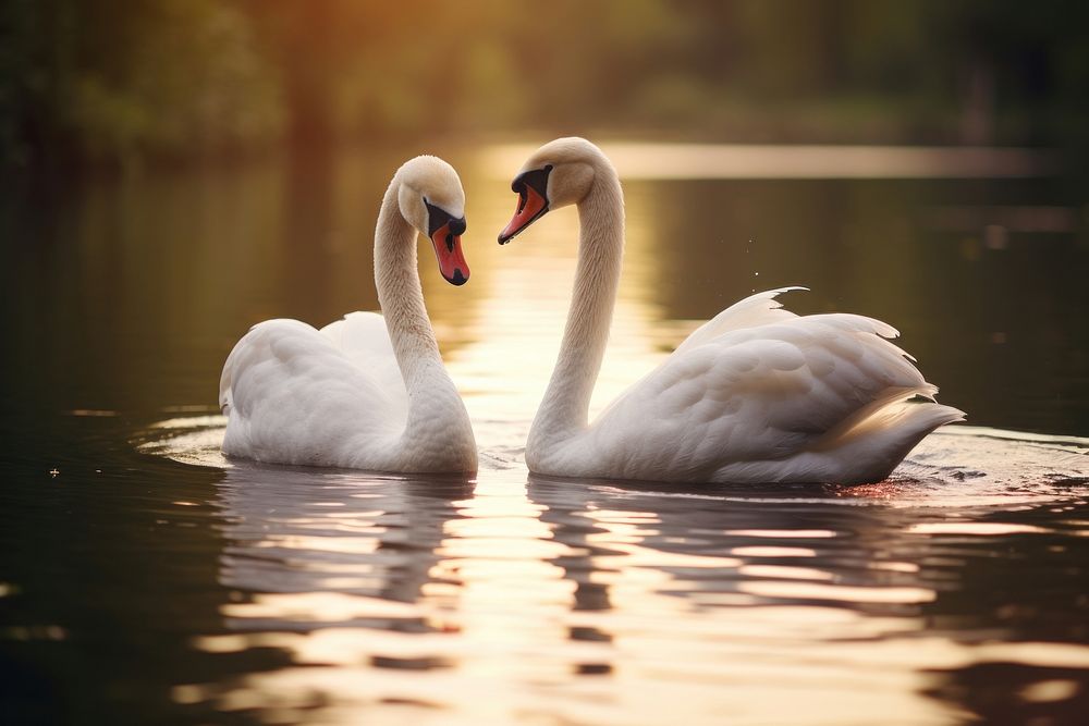 Couple swan animal bird lake. 