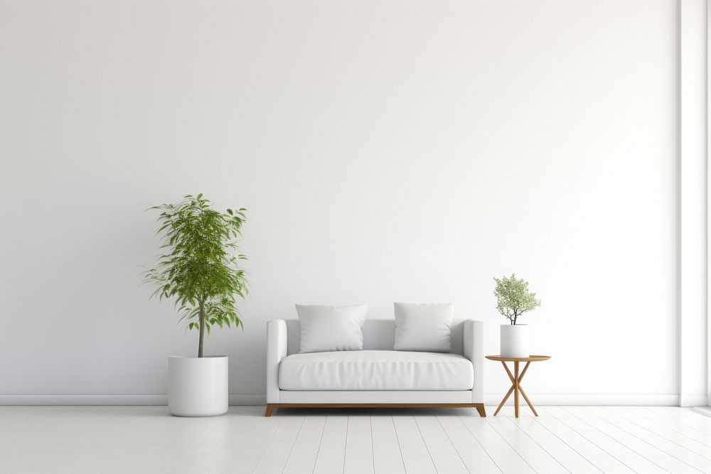 Minimalist interior wall architecture furniture. AI generated Image by rawpixel.