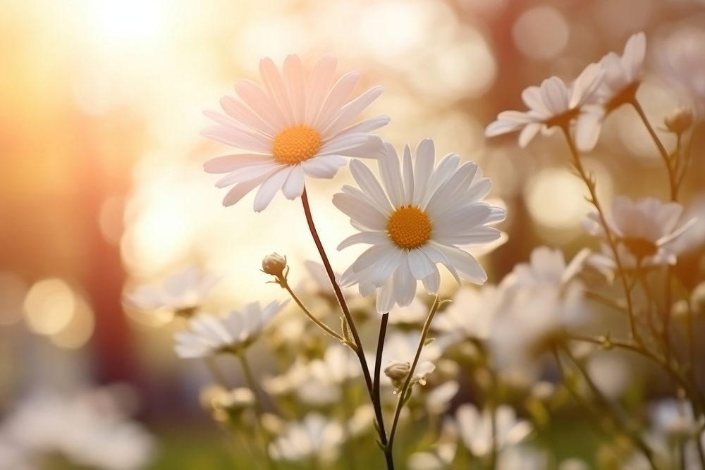 Spring daisy outdoors blossom flower. 