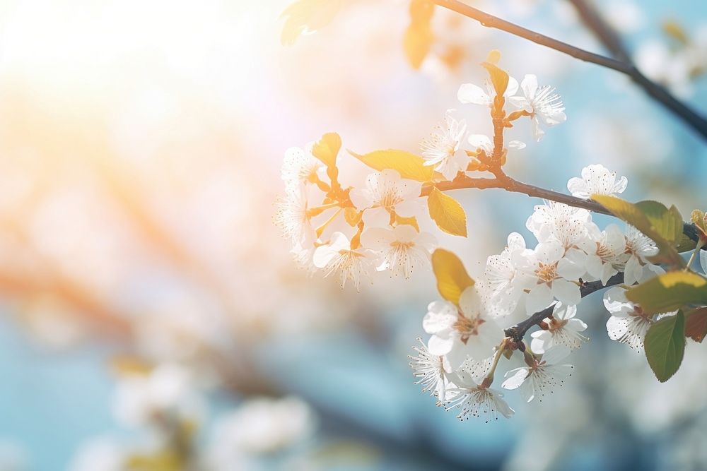 Spring outdoors blossom nature. AI generated Image by rawpixel.