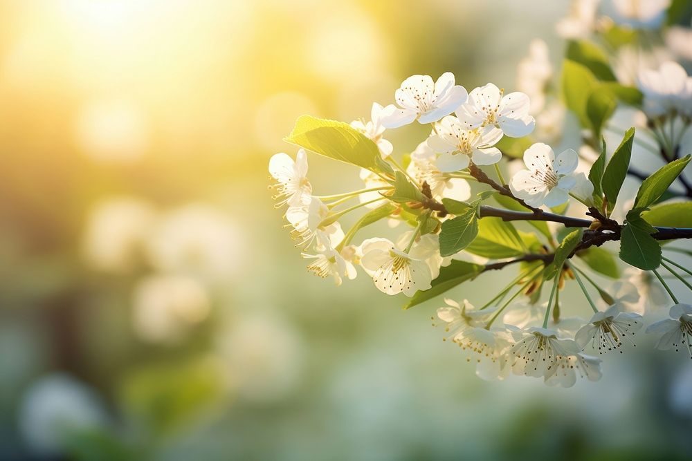 Spring sunlight outdoors blossom. AI generated Image by rawpixel.