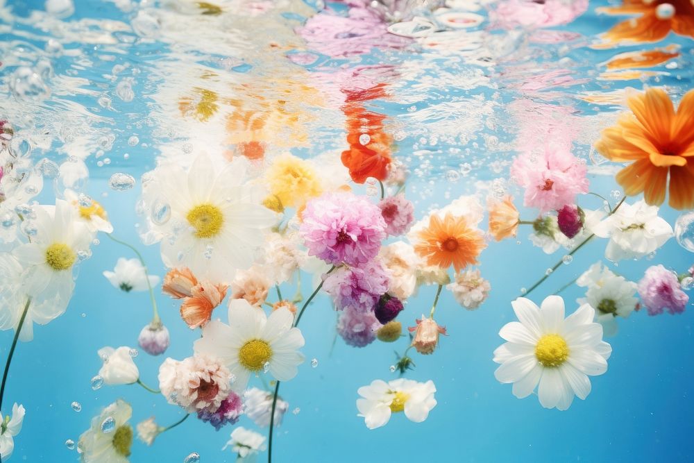 Flower underwater  outdoors blossom. 