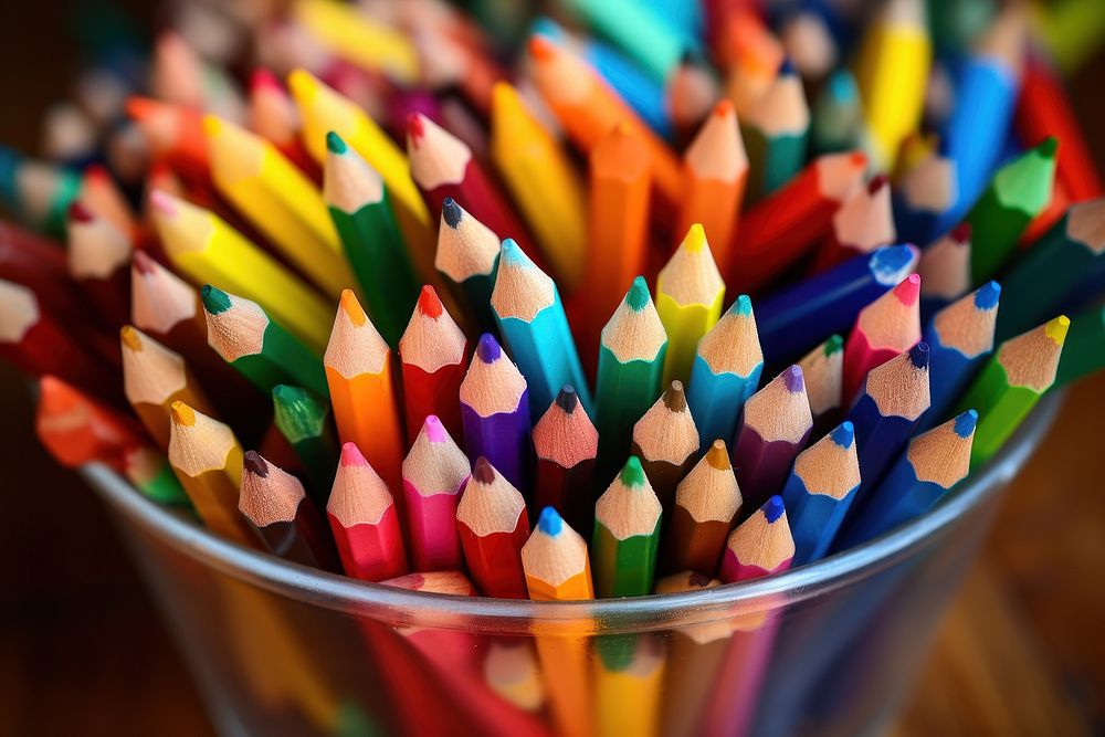 Crayons pencil arrangement backgrounds. AI generated Image by rawpixel.