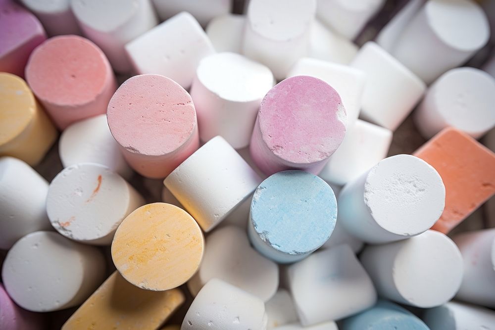 White chalks pill arrangement backgrounds. AI generated Image by rawpixel.