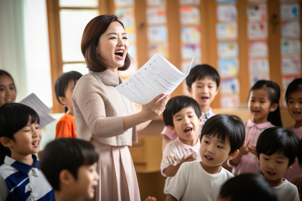 Teacher teaching student school. AI generated Image by rawpixel.