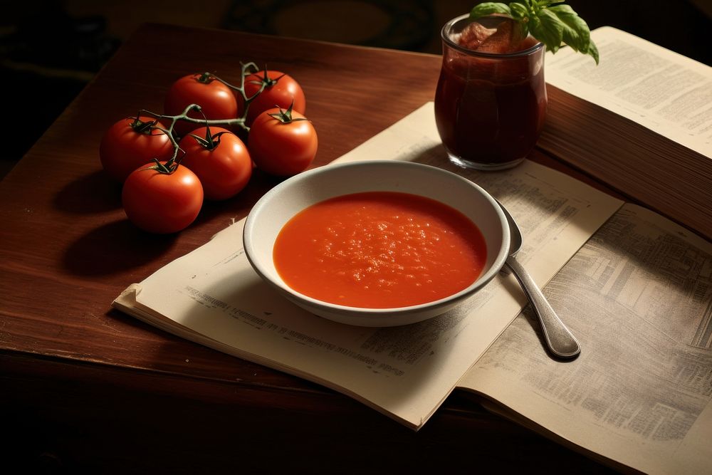 Tomato soup table food meal. AI generated Image by rawpixel.
