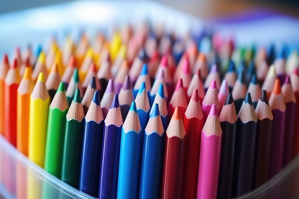 Pencil crayon arrangement backgrounds. AI generated Image by rawpixel.