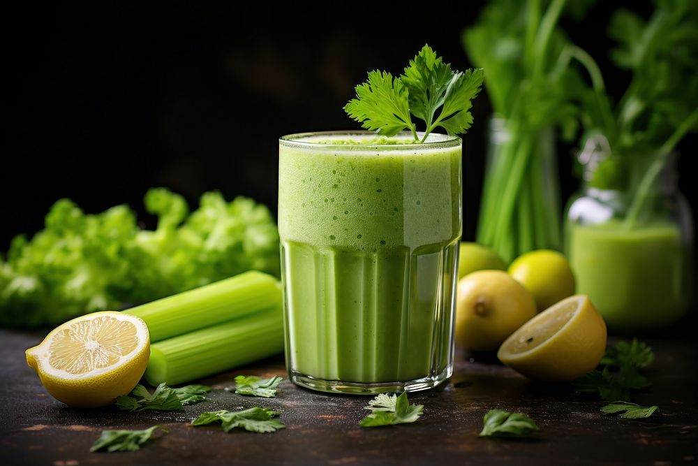 Celery smoothie juice drink fruit. AI generated Image by rawpixel.