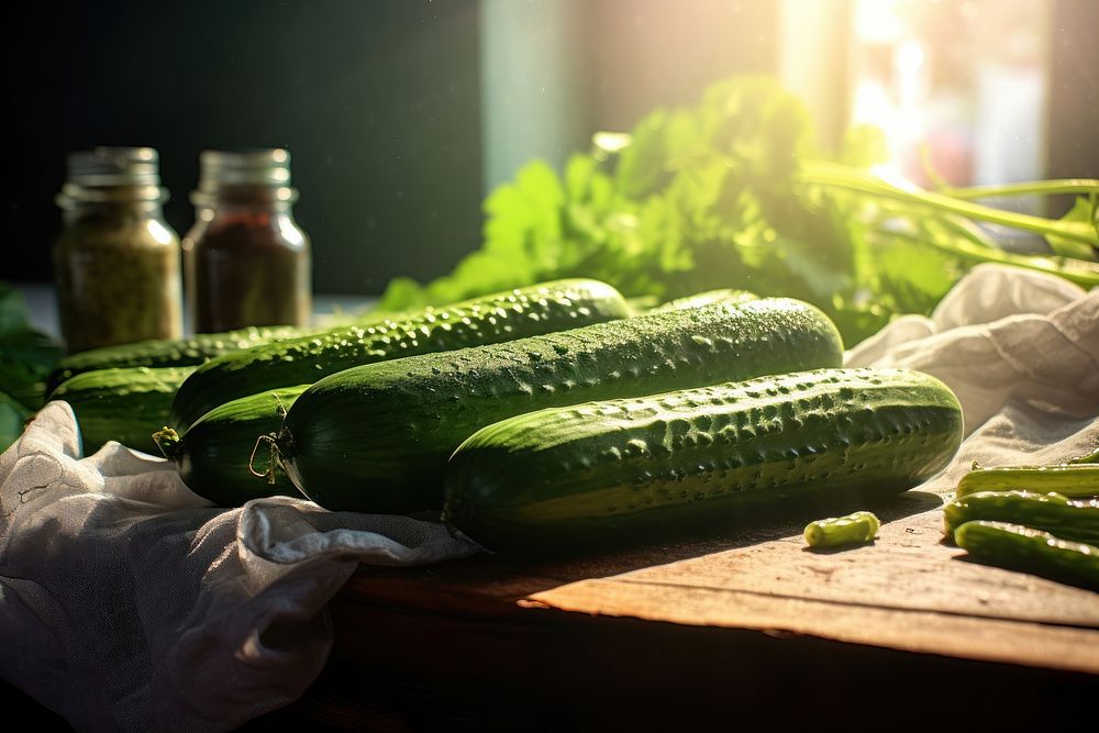 Cucumbers vegetable zucchini squash. AI generated Image by rawpixel.