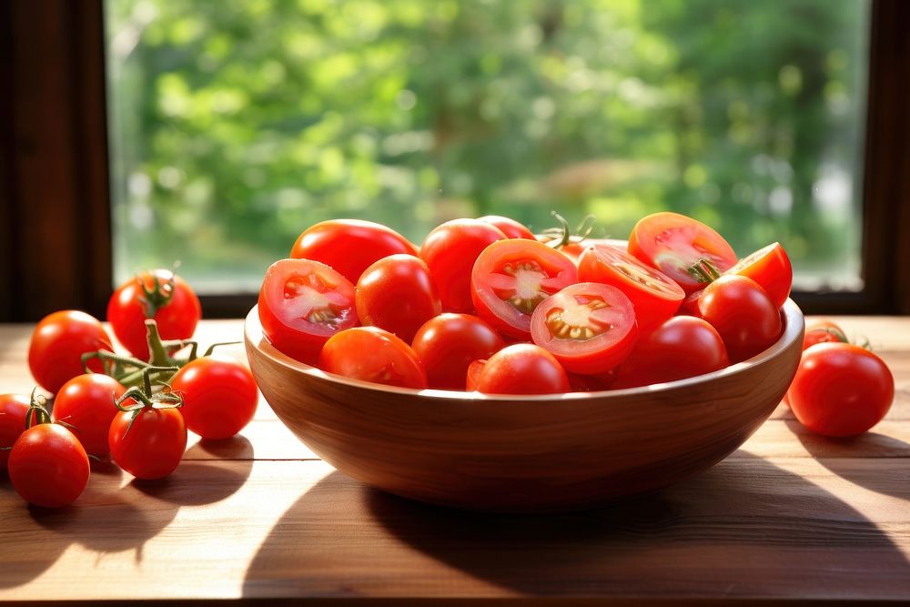 Tomato bowl vegetable plant. AI generated Image by rawpixel.
