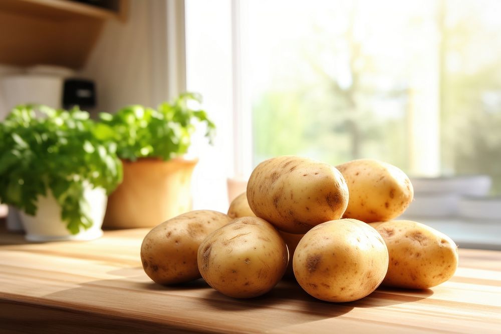 Female cut potatos vegetable kitchen plant. AI generated Image by rawpixel.