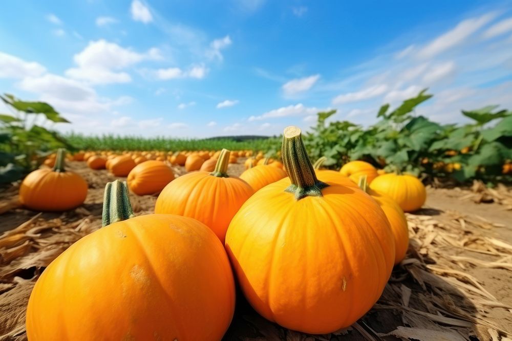 Fresh pumpkin vegetable outdoors nature. AI generated Image by rawpixel.