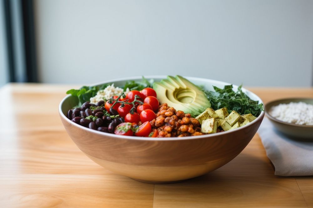 Garnola vegan bowl table food vegetable. AI generated Image by rawpixel.