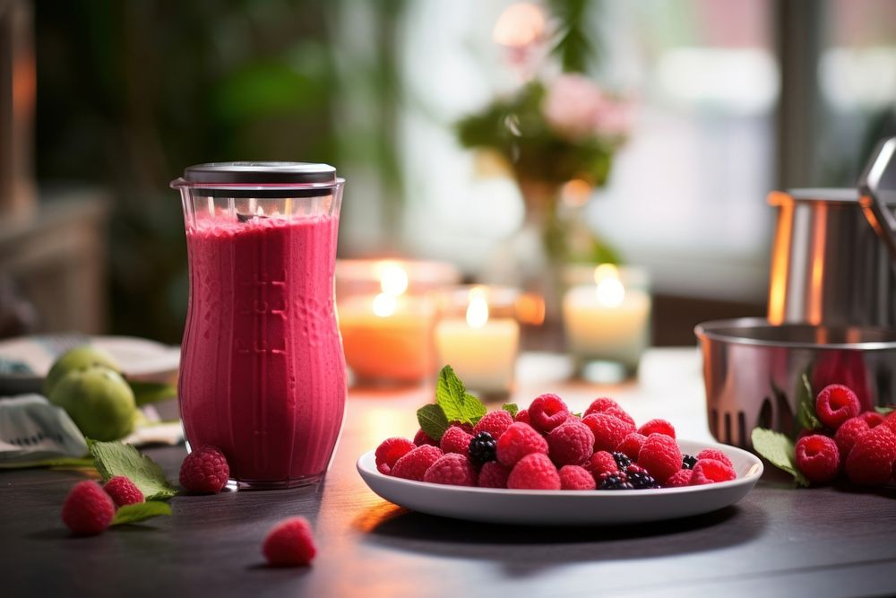 Rasberry smoothie raspberry juice fruit. AI generated Image by rawpixel.