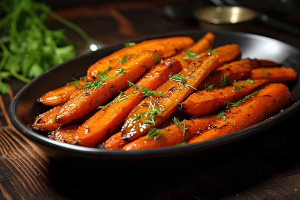 Roasted carrots vegetable plant food. AI generated Image by rawpixel.