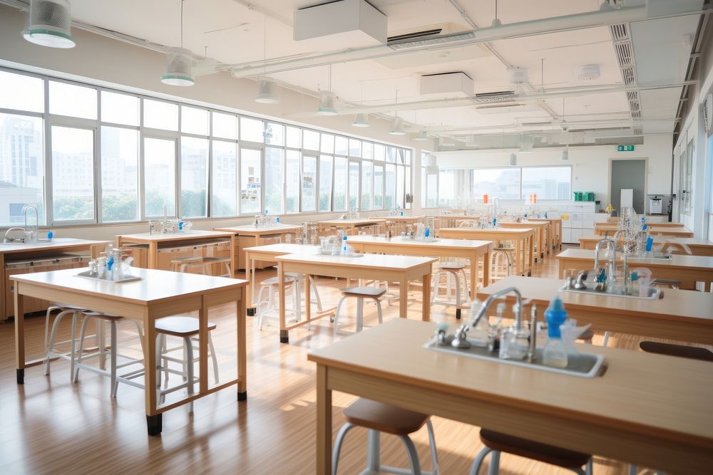 Science lab restaurant cafeteria furniture. AI generated Image by rawpixel.