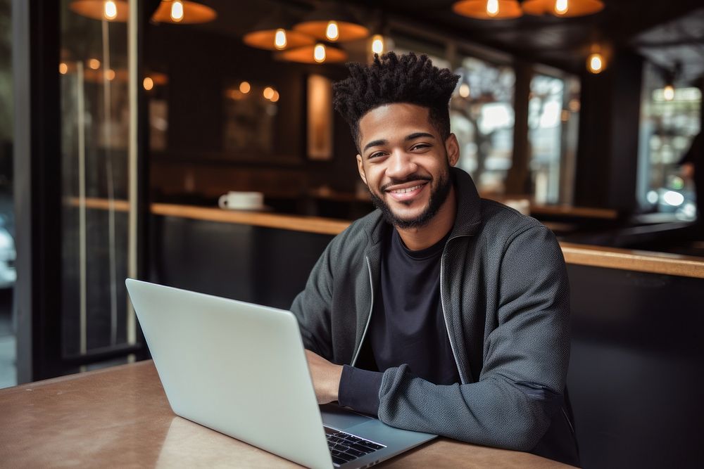 Young african-american laptop computer portrait. | Free Photo - rawpixel