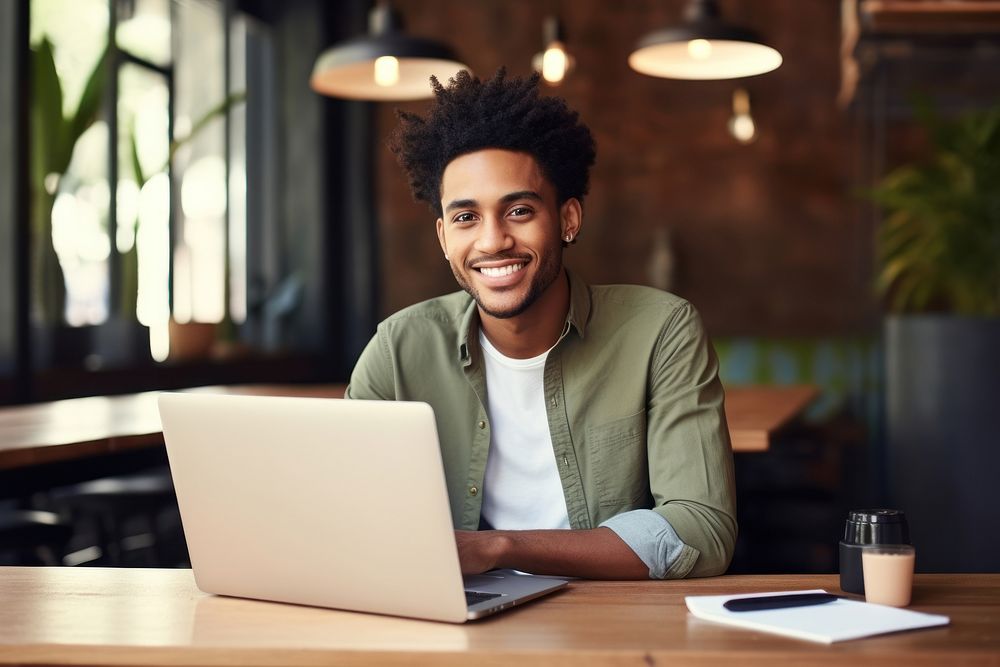 Young african-american laptop computer portrait. | Free Photo - rawpixel